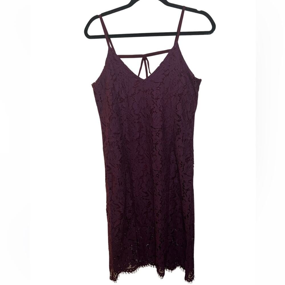Chaser Plum Vintage Lace Midi Dress Size M